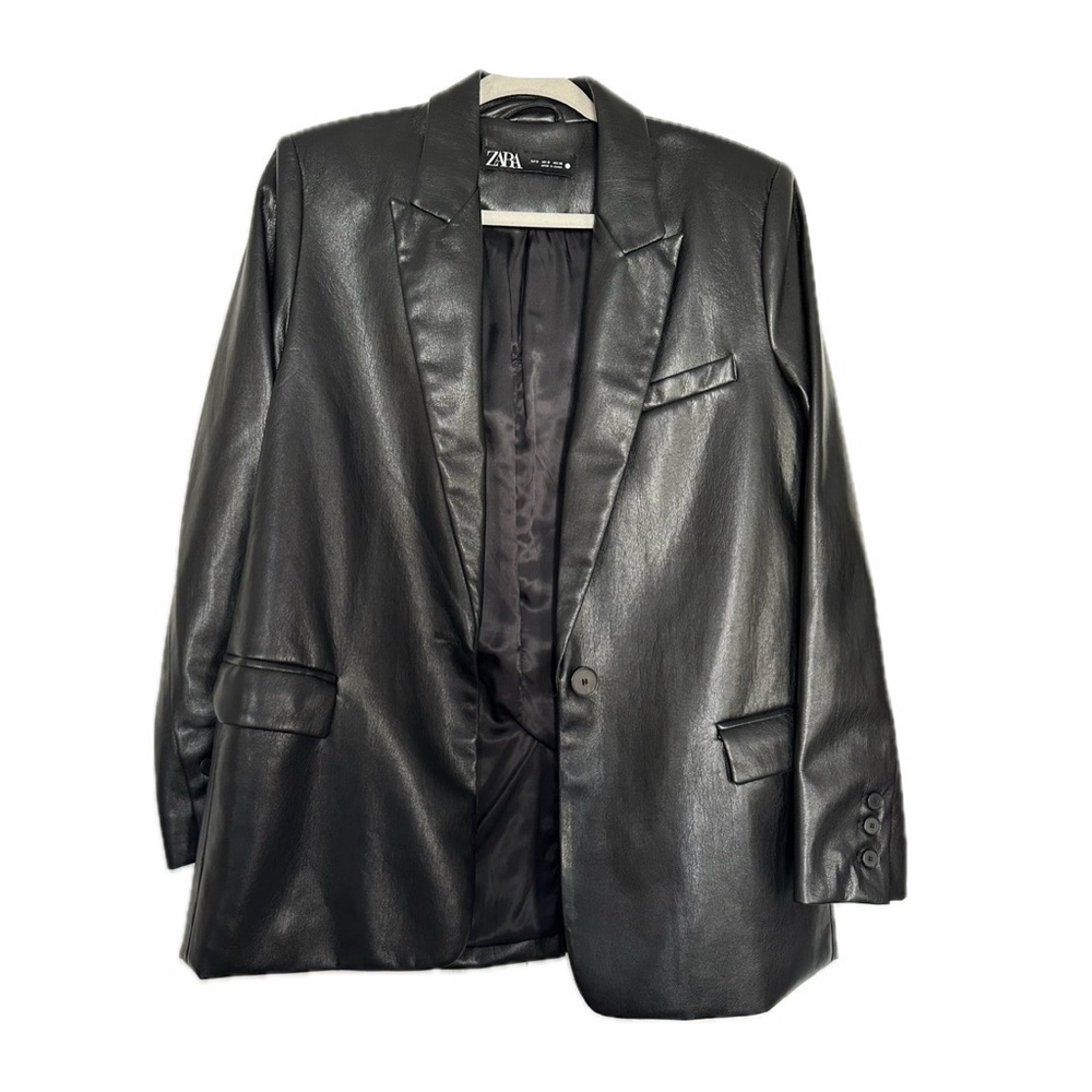 Zara France Faux Leather Jacket, Size S